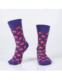 Purple women\'s socks with strawberries SD23 - Online store - Boutique